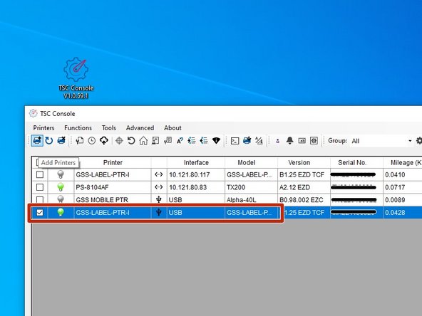 Launch the GSS Certified Printer Tool software.
