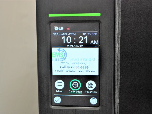 On the printer screen, select 'Calibrate'