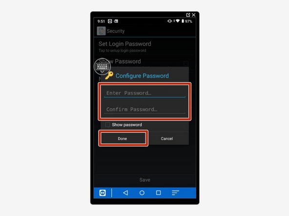 Here you can enter your new password at the &quot;Enter Password...&quot; option then confirm you typed it write by reentering it at &quot;Confirm Password...&quot;