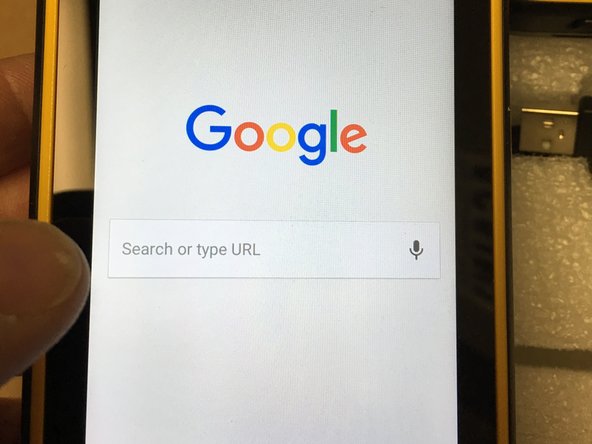 From the Google Chrome Screen, Select the 'Search or Type URL' part of the screen.