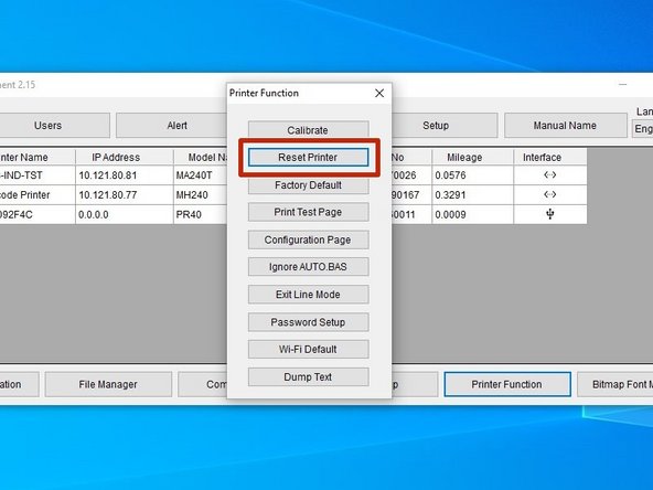 Open the GSS Wireless Utility, and select the printer.
