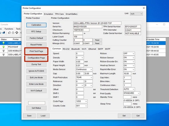 Select the &quot;Print Test Page&quot; option. This will print a test page from the printer.