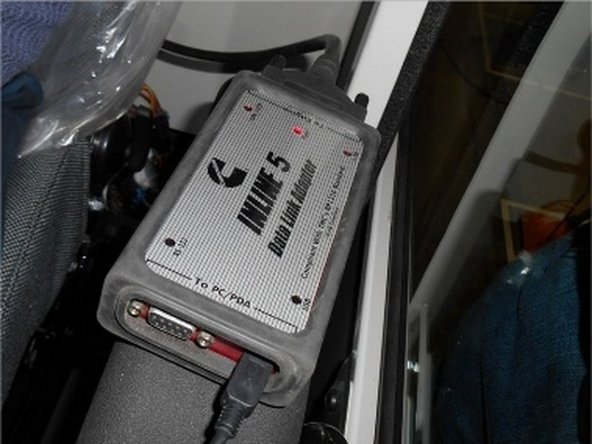 Connect the Cummins Inline-5 adapter to the ODB port on the electric box and laptop