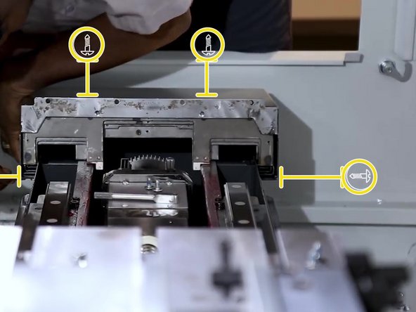 Attach the waycover end panel to the waycover bracket with the fasteners.