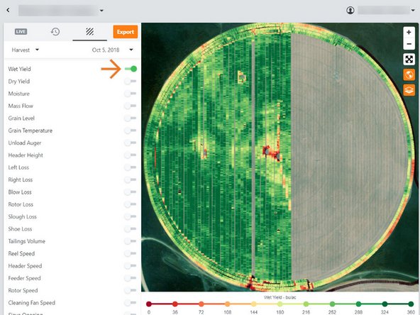 Toggle on the attribute you want to display on the heatmap.