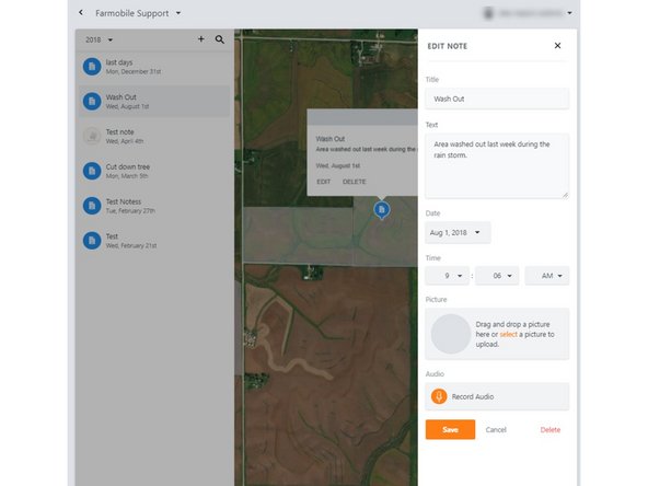 Selecting 'Edit' will open the Edit Note window, allowing you to update the note details.