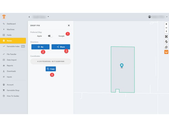 Select either Google or Apple Maps, depending on the user's device.
