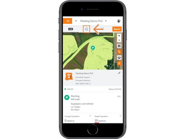 The History page will open with the last active day selected.
