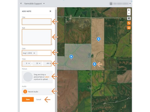 Populate the following items: