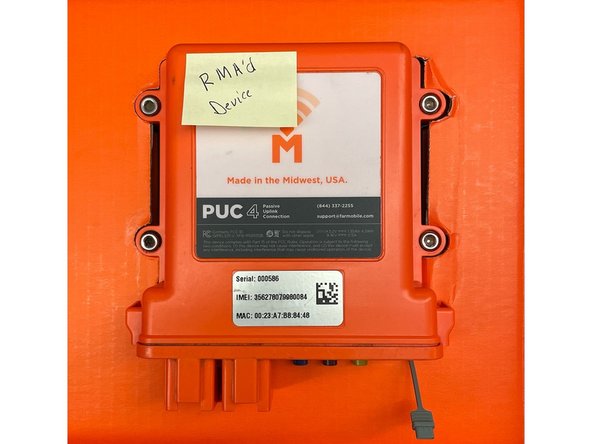 Package the RMA'd device: Place the PUC device in the original PUC device box -or- a box of close to the same size (12x10x5) if possible. Tape box shut to ensure no issues during transport