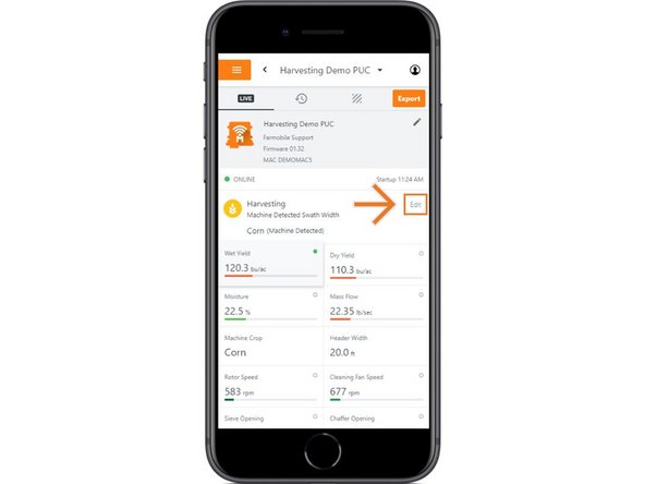 The available options to adjust vary based on the current activity type.