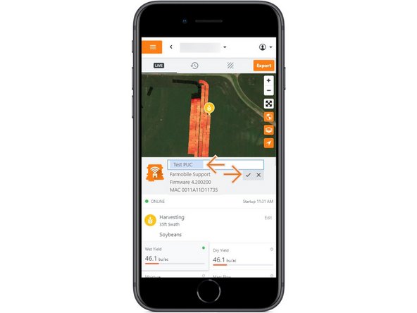 Select the checkbox icon to save the new name.