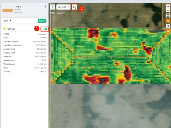 Toggle on an EFR Heatmap.