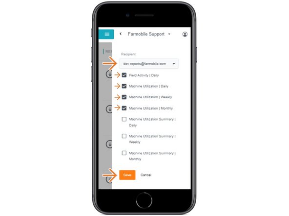 Check the box next to each 'Report Type' so they receive the emailed reports once generated.