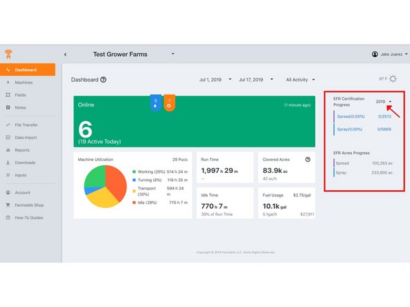 These tiles are controlled by selecting a year in the dropdown