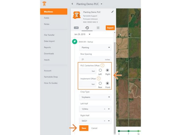 Provide your offset values so we can place your agronomic data in the correct location.