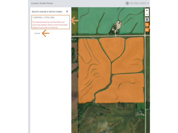 Select 'Cancel' to stop the deletion.