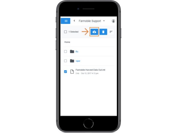 By checking the box of a File or Folder, the Upload button will turn into the Download button.