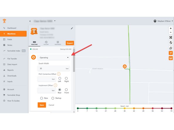 The available options to adjust vary based on the current activity type.