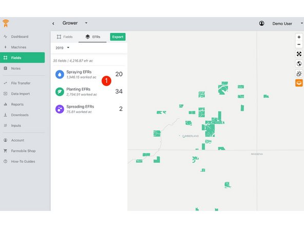 Select an Activity Tile to view the list of EFRs for that activity and enable the certification filter.