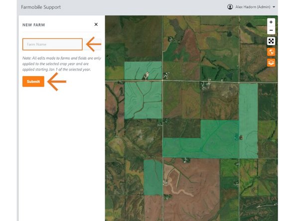 Type the new farm name in the text box.