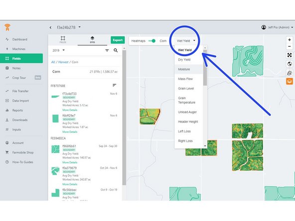 To change which attribute is mapped out, users can select data they would like to see in the drop-down selector box.  This allows users to select different attributes within a fields displayed.