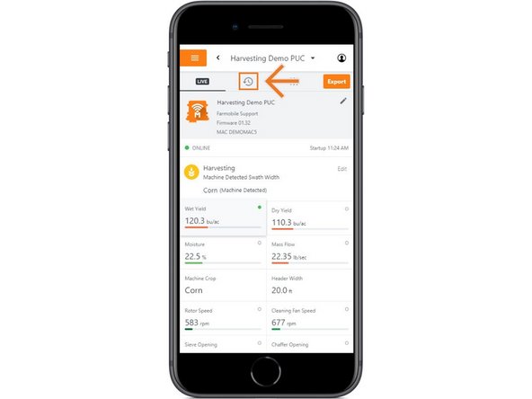 The History page will open with the last active day selected.