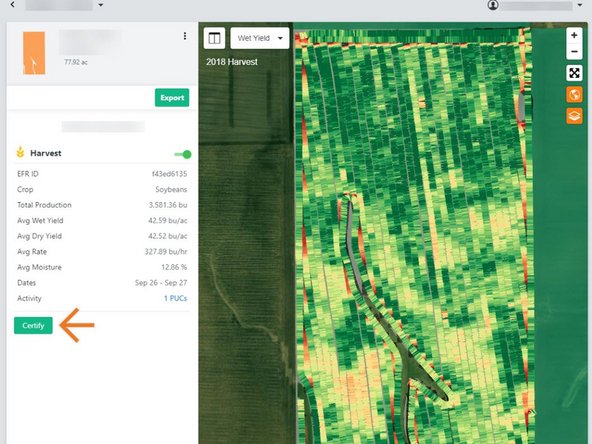 EFR's are listed in reverse chronological order, with the most recent agronomic activity for the selected field listed at the top. here.