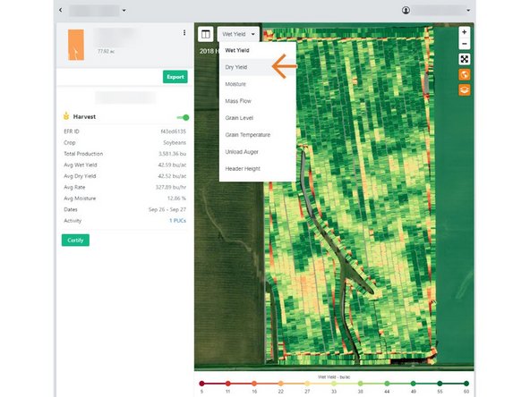 The most recent EFR will by default have the heatmap toggled on to view on the map.