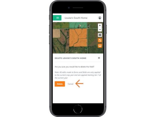 Select 'Delete' to delete the field.