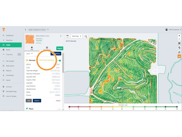 Once an adjustment has been made,  a data rerun is set to pending.  User should now see the correct crop in their EFR.
