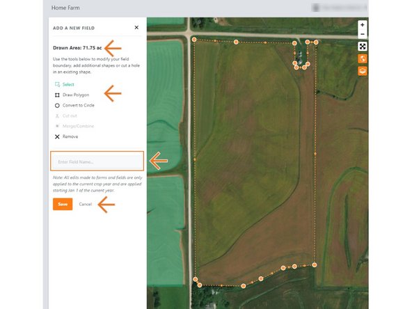 Use the  edit tools to edit the boundary if needed.