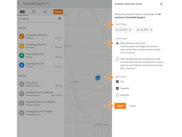 Populate the date range, you can select a single day or multiple days.
