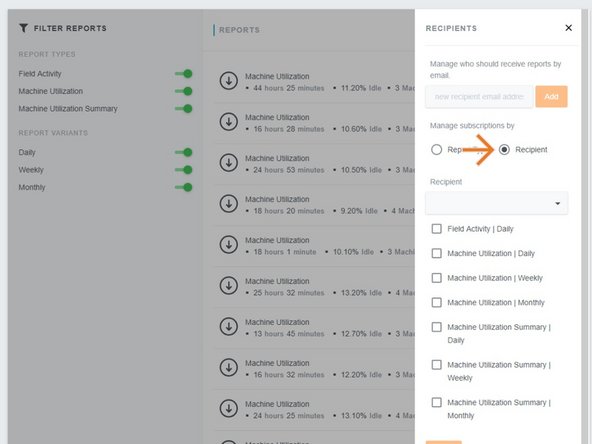 Select the radio button next to 'Recipient'.