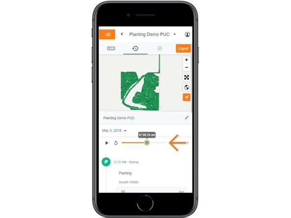 Playback tool allows you to replay, pause, and view a specific time of the day.