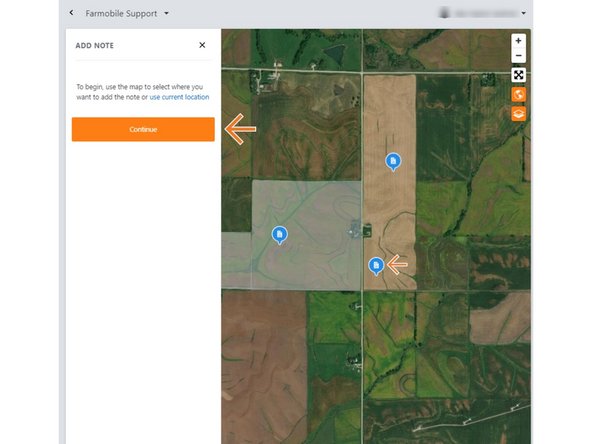 Select 'use current location' to use the current location of your device to make the note location.