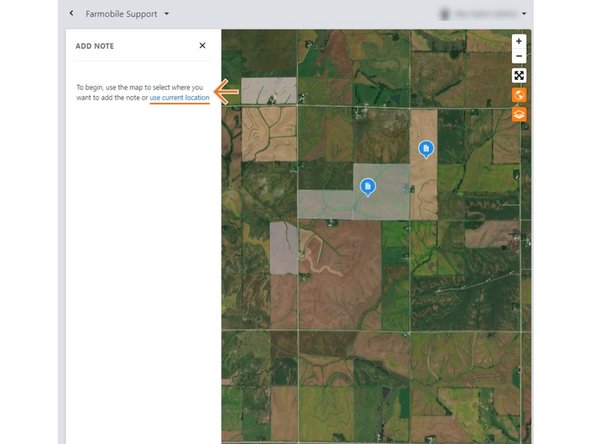 Click on the map where the note needs to be.