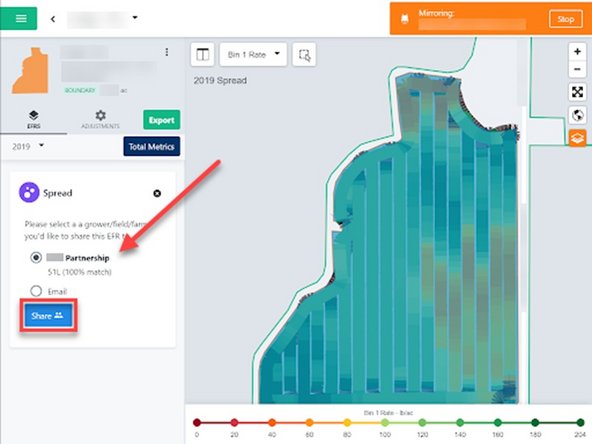 Select who the EFR is to be shared with