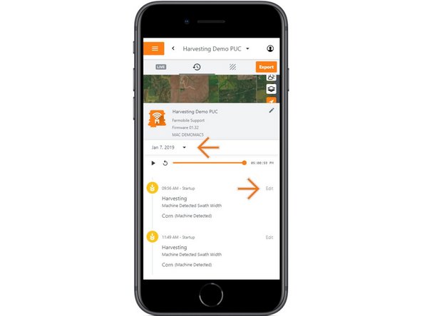 Select edit to expand the adjustment options within the required session.