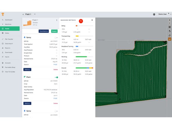 Review the machine utilization metrics for the EFR.