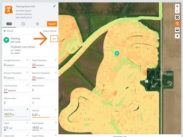 Select edit to expand the adjustment options.