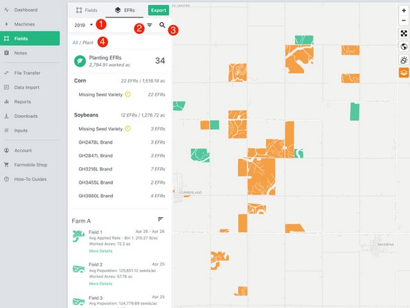 Date Range Filter: Filter the EFRs to find EFRs created in the previous day, week, month, or year.