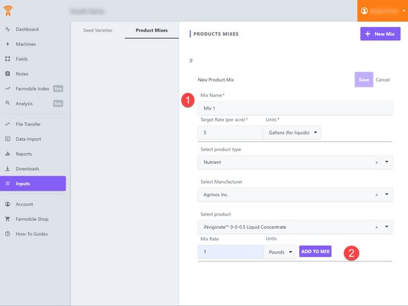 Now select what type of product is to be added to the field.