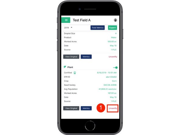 The certified values will be removed once an EFR is uncertified.