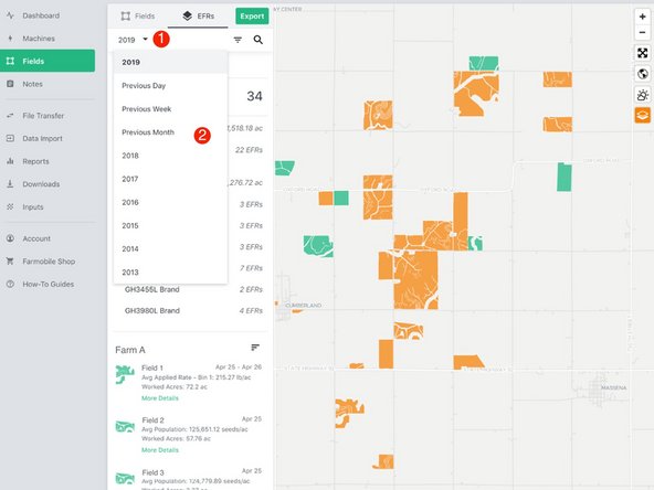 Open the date range dropdown menu.