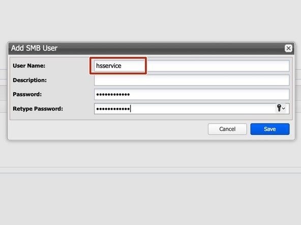 
Erstellen Sie den hsservice-Benutzer unter SMB oder f&uuml;gen Sie die Maschine zum Active Directory hinzu
