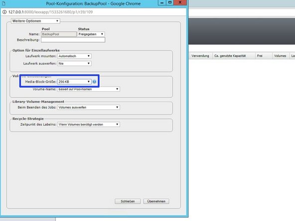
Einen neuen Medienpool erstellen.
