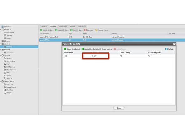 
Im S3-Share sieht man nun, dass dieser nicht mehr leer ist, da Daten &uuml;bertragen wurden.
