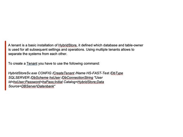 
Erstellen eines Mandanten
