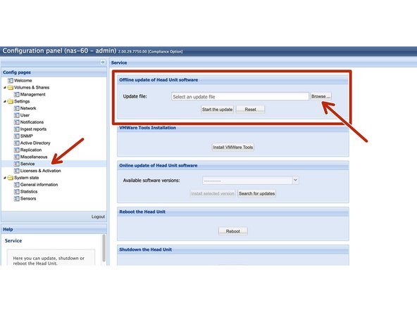 
Bei einem Einzelsystem k&ouml;nnen Sie direkt mit Ihrem Hauptsystem Head Unit starten. Bei Geh&auml;use eines replizierten Systems starten Sie nun mit dem Slave Head Unit.
